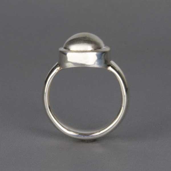 Sanded Silver Pearl Ring picture