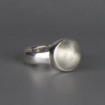 Sanded Silver Pearl Ring