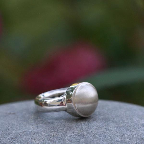 Sanded Silver Pearl Ring picture