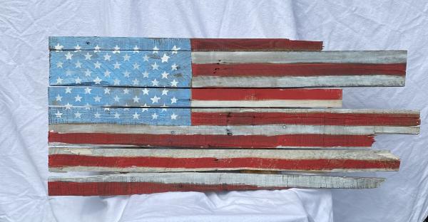 American flag with ragged edges