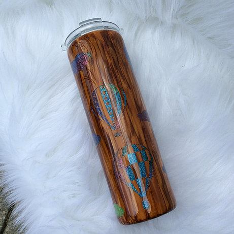 Wood Grain Hot Air Balloon Thermal Tumbler picture