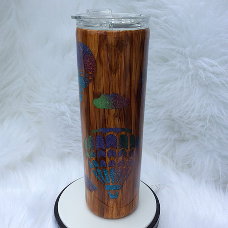 Wood Grain Hot Air Balloon Thermal Tumbler picture