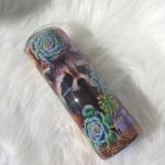 Raccoon with Succulents Thermal Tumbler