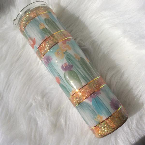 Floral Striped Thermal Tumbler picture