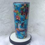 Turquoise Unicorn Sewing Machine Thermal Tumbler