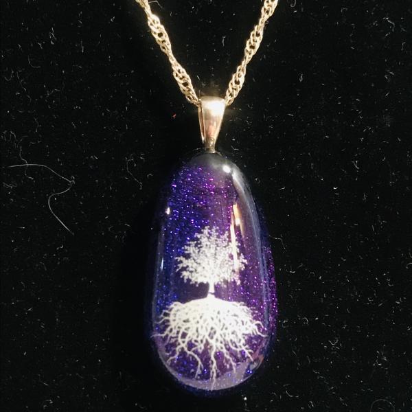 Purple dichroic with white tree of life