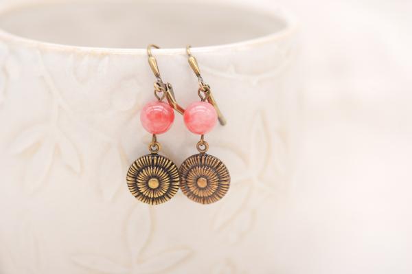 pink stone earrings picture