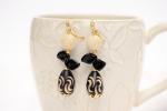 Black and white earrings