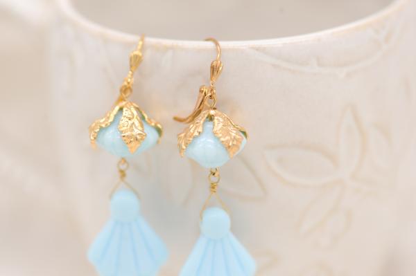 Vintage blue earrings picture