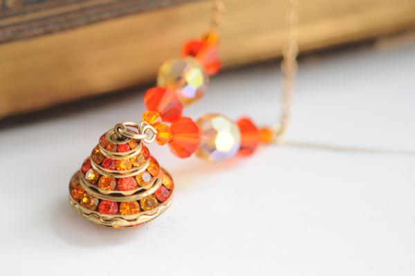 Orange Swarovski necklace picture