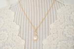 Gold filled pearl necklace and earring set
