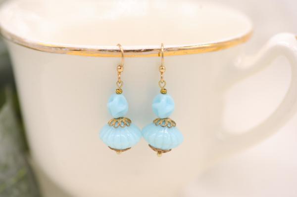 Blue melon earrings picture