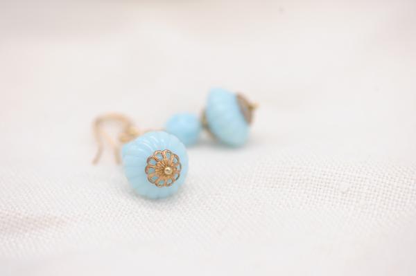 Blue melon earrings picture