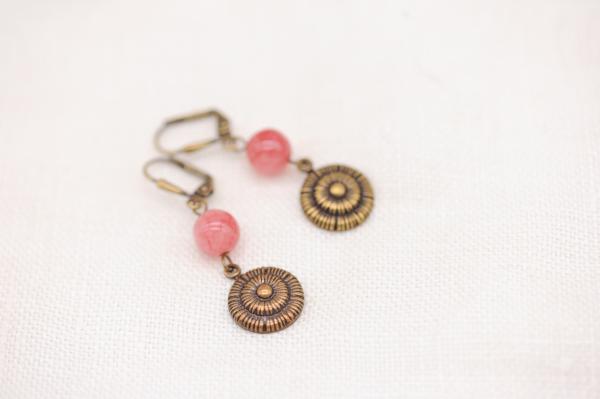 pink stone earrings picture