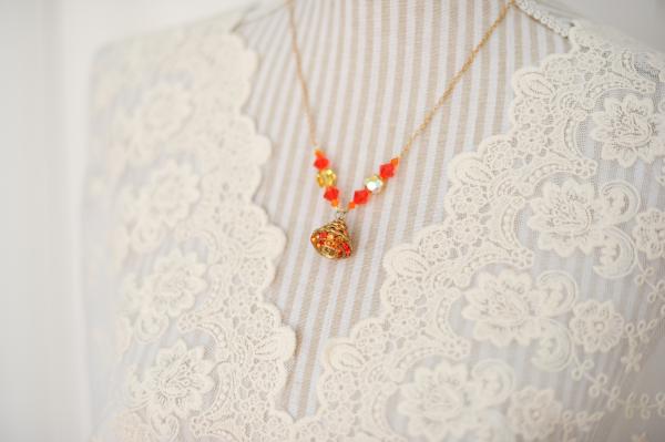 Orange Swarovski necklace picture