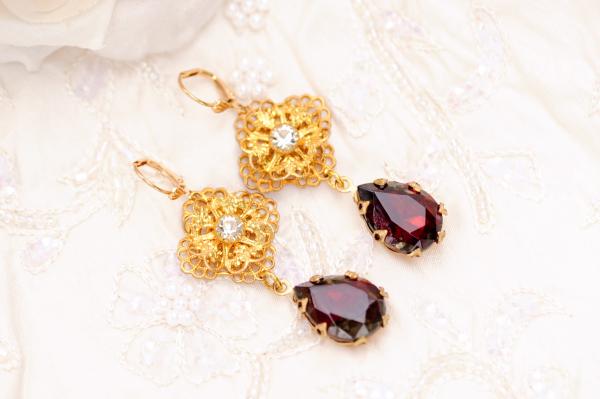 Red rhinestone earrings picture