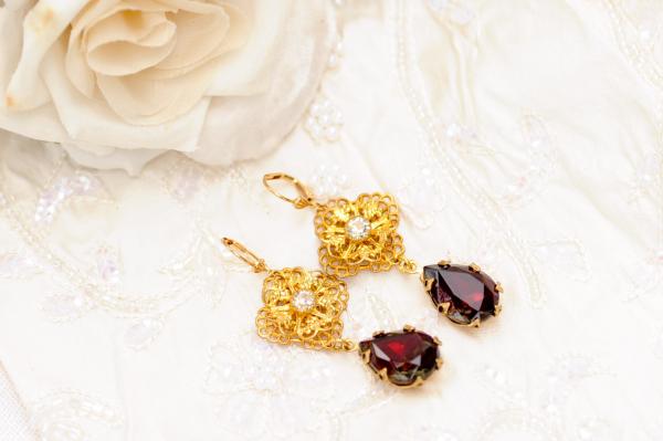 Red rhinestone earrings picture