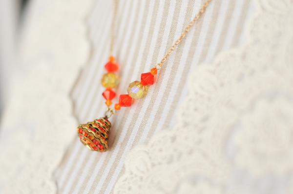 Orange Swarovski necklace picture