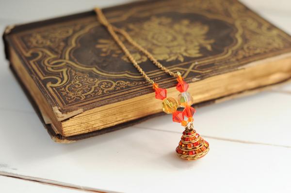 Orange Swarovski necklace picture