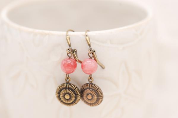 pink stone earrings picture