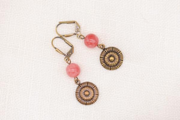 pink stone earrings picture