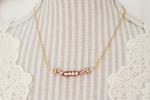 Dainty pink rhinestone necklace