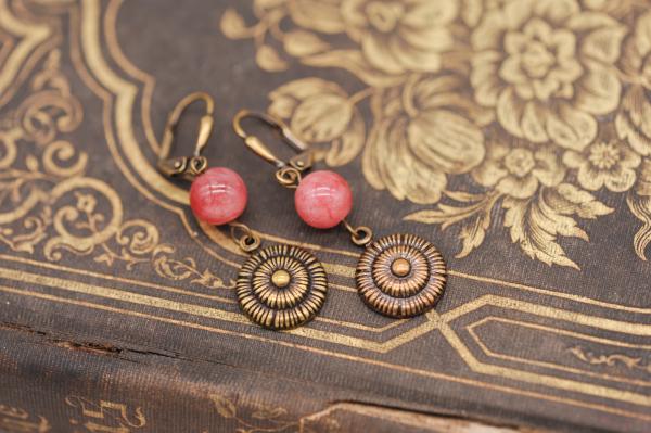pink stone earrings picture