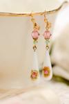 Milk glass earrings