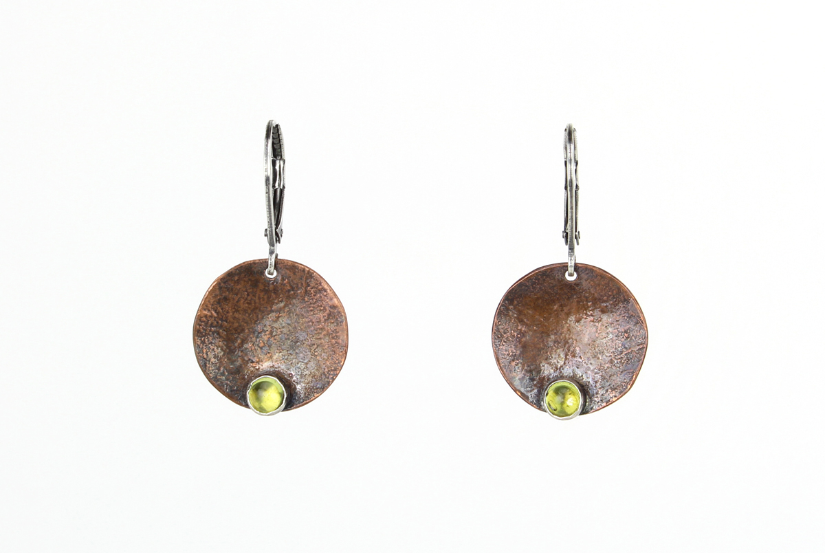 Small Disc Earrings with Gemstones picture