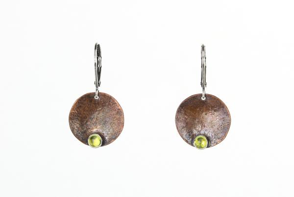 Small Disc Earrings with Gemstones picture