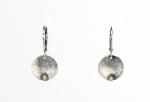 Tiny Disc Earrings with Gold Ball