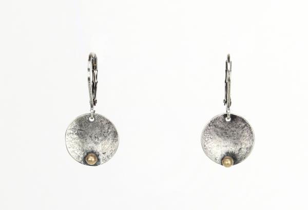 Tiny Disc Earrings with Gold Ball picture