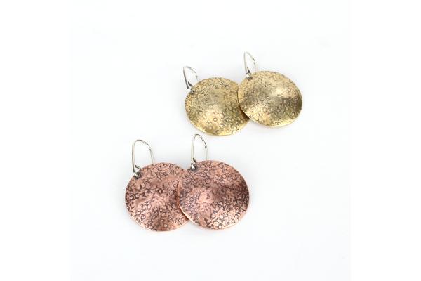 Moonscape Earrings in Copper or Brass