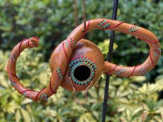 Handcrafted Wire Wrapped Gourd Birdhouse