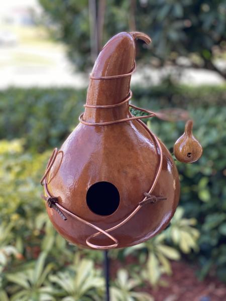 Handcrafted Wire Wrapped Gourd Birdhouse picture