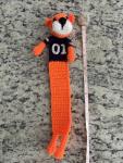 Auburn I spired Tiger Bookmark. Handmade. Crochet