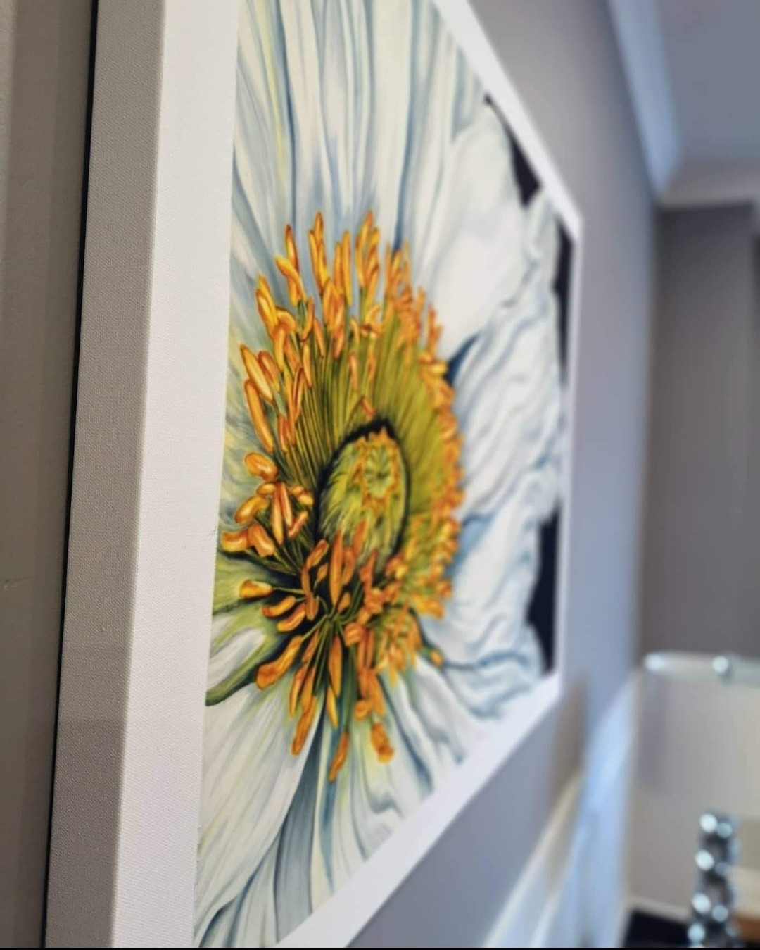 Silk painting Icelandic poppy picture