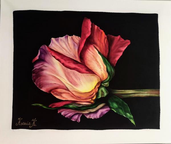 Silk painting Rose picture