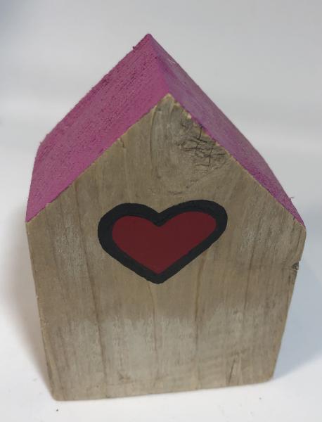 Tiny House #1 - Heart (Pink Roof)