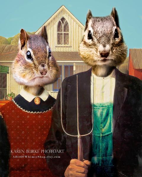 American Gothic Chipmunks