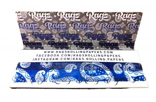 RAGS ROLLING PAPERS 1 -1/4" SINGLE BOOKLET (BLUE)
