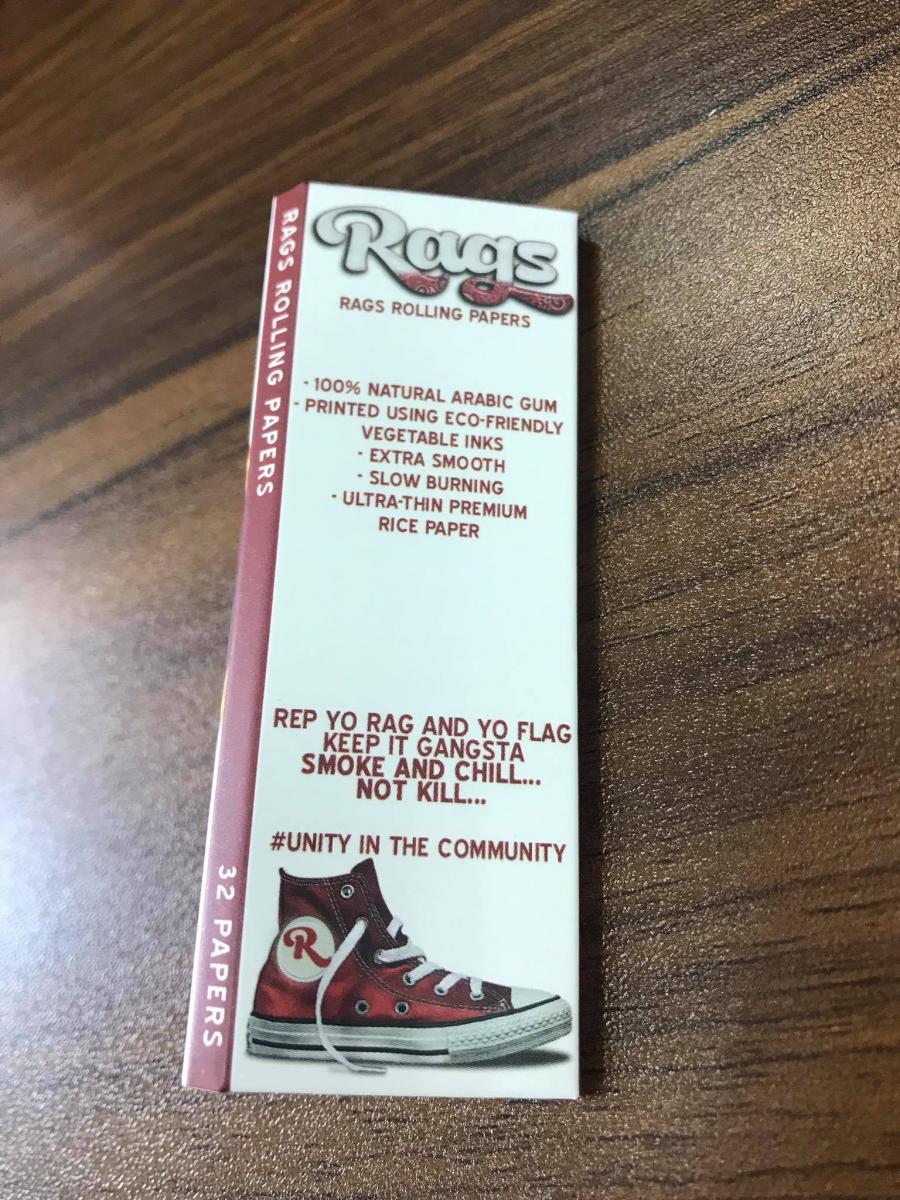 RAGS ROLLING PAPERS 1 -1/4" SINGLE BOOKLET (RED) picture