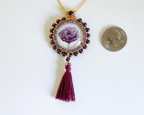 Purple Flower Pendant Necklace picture