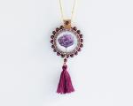 Purple Flower Pendant Necklace