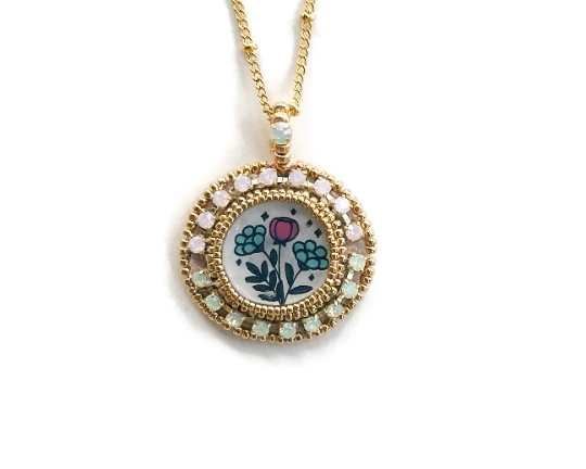 Flowers Are Blooming Pendant Necklace