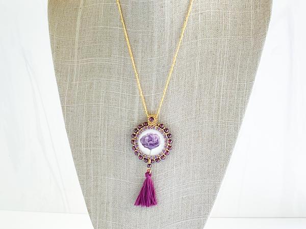 Purple Flower Pendant Necklace picture