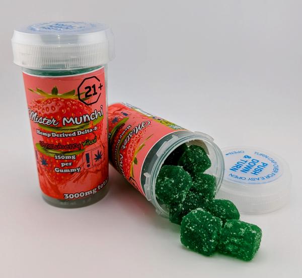 150mg/3000mg Mister Munchi Strawberry Kiwi  Gummies picture