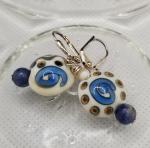 Blue and Ivory Earrings