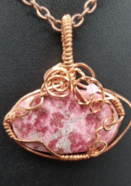 Thulite Wire Wrapped Pendant