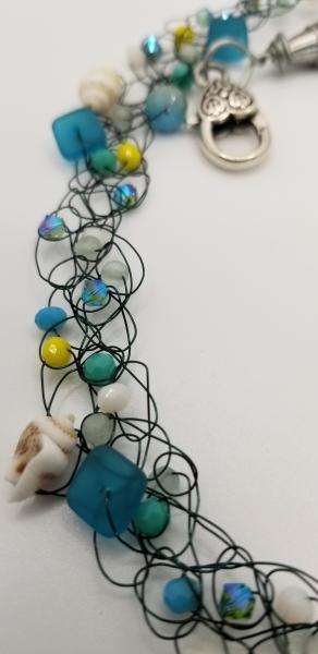 Sea shell/teal Wire Crochet picture